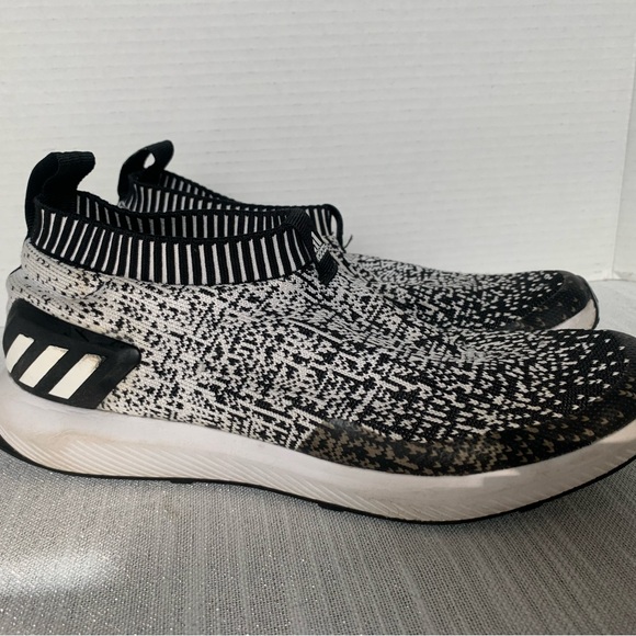 adidas Shoes - Adidas Rapida Run Black/White Laceless Knit Athletic Sneakers Size 7